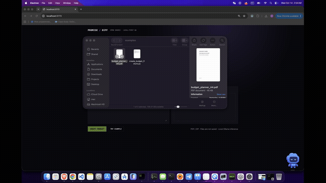 Short PromiseDiff walkthrough showing the product verification flow